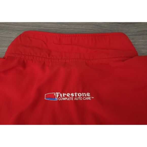 Dunbrooke Mens XL‎ Red 1/4 Zip 100% Polyester Style No 8069 Firestone Logo Back - Picture 6 of 15